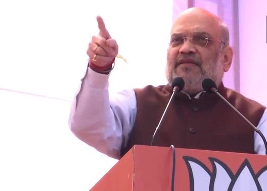  जनसभा को संबोधित करते अमित शाह