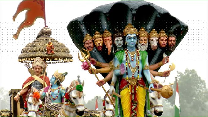  भगवान कृष्ण का ‘विराट स्वरूप’ और कुरुक्षेत्र के दृश्य रहे हरियाणा की झांकी के केंद्रबिंदु