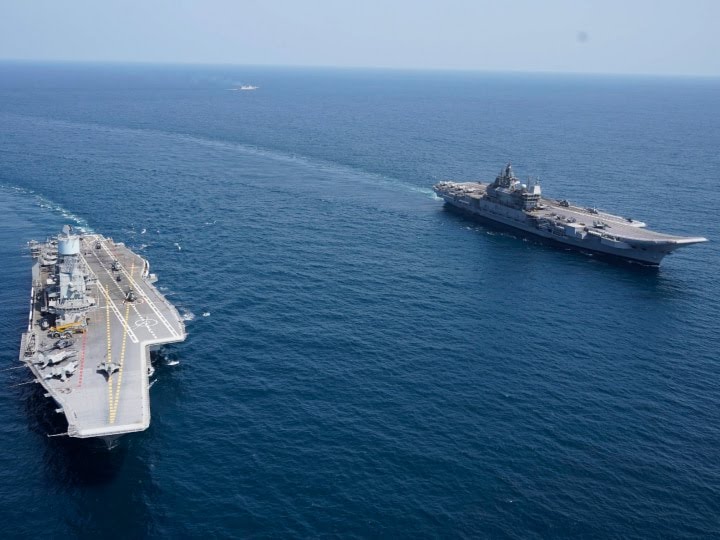  INS विक्रमादित्य-विक्रांत से 35 लड़ाकू विमानों ने भरी उड़ान, कांपा समुद्री क्षेत्र, नौसेना ने कहा- ये मील का पत्थर