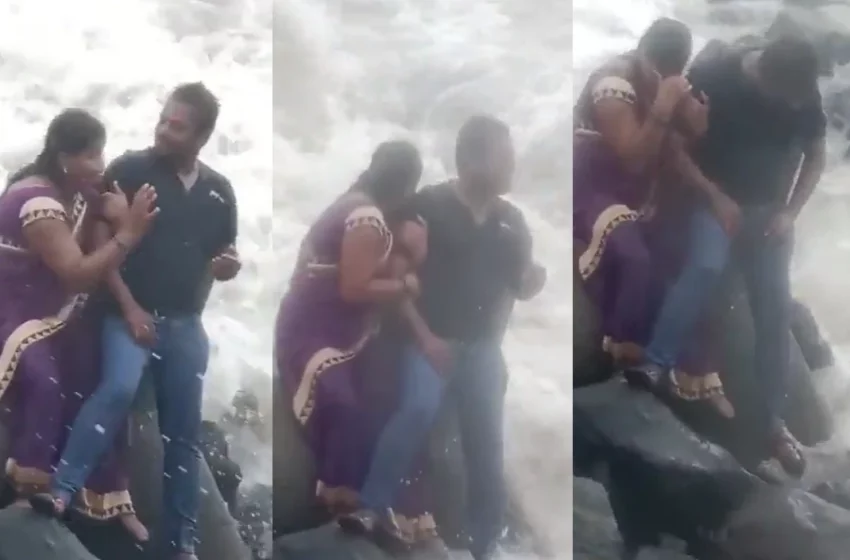  फोटो के लिए पोज देना घातक साबित हुआ, बांद्रा बैंडस्टैंड पर बच्चे के सामने लहर की चपेट में आकर महिला बह गई, वीडियो वायरल