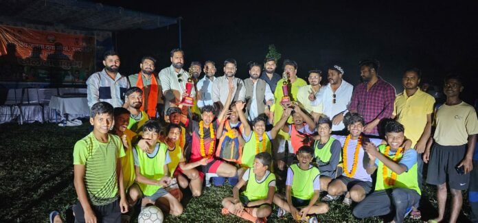  भारतीय जनता युवा मोर्चा की ओर से खेल महाकुंभ में फुटबॉल मैच का आयोजन