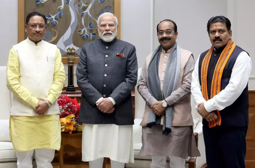  छत्तीसगढ़ के मुख्यमंत्री विष्णु देव साय ने प्रधानमंत्री से की मुलाकात
