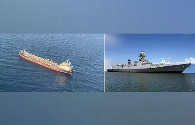  भारतीय नौसेना ने शुरू की लाल सागर में व्यापारिक जहाजों पर ड्रोन हमले की जांच