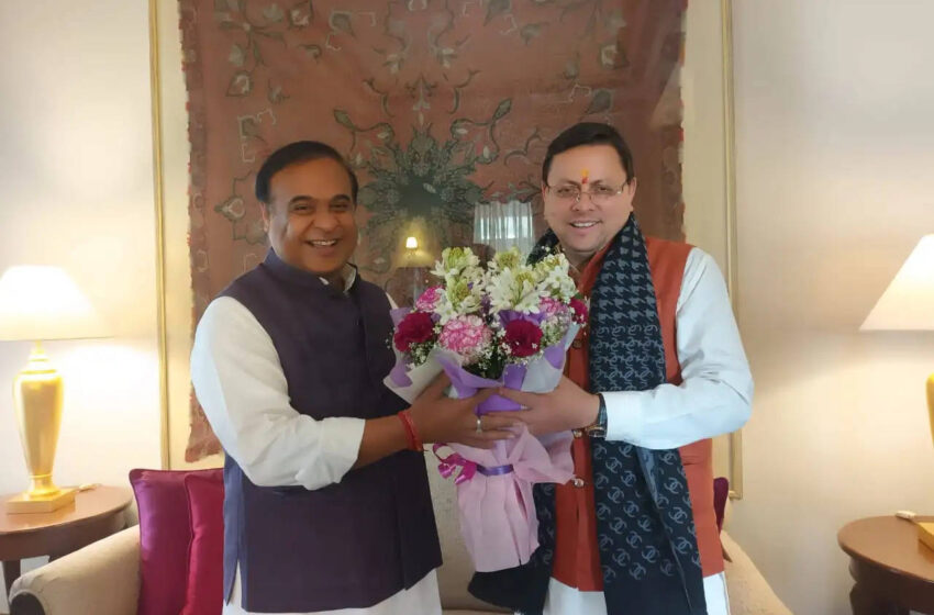  धामी ने असम के मुख्यमंत्री बिस्वा सरमा से की भेंट