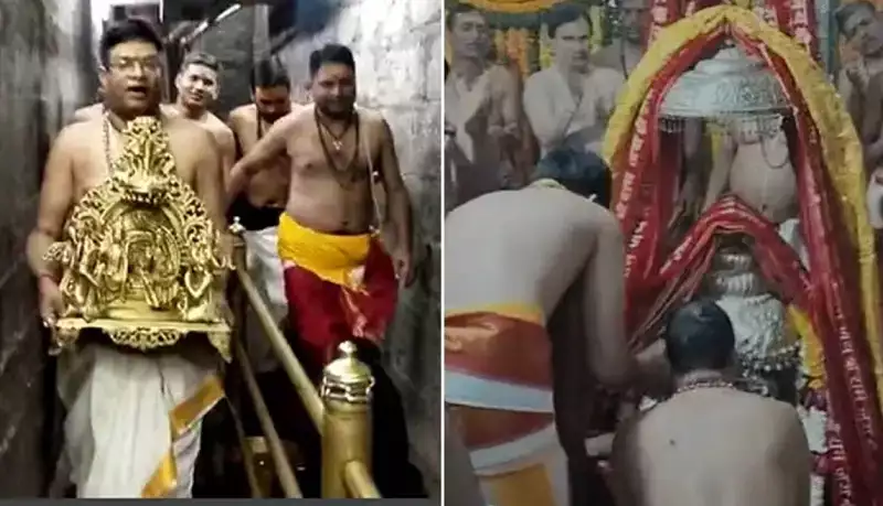  उज्जैन के महाकाल मंदिर में भस्म आरती से पहले राम दरबार की मूर्ति भी बाबा के बगल में विराजित की गई