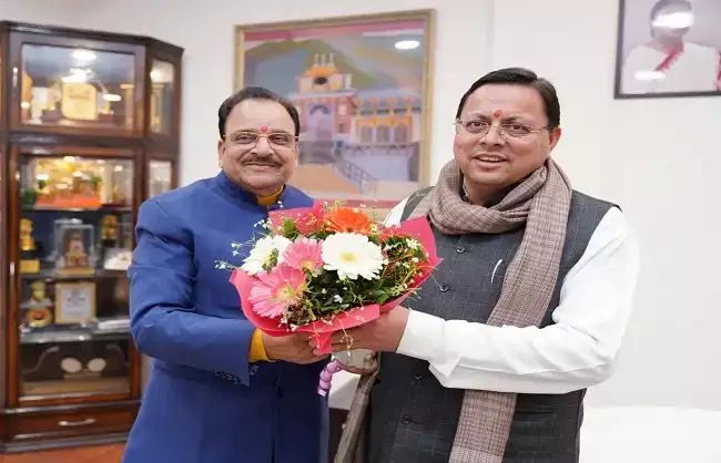  केन्द्रीय राज्य मंत्री अजय भट्ट ने मुख्यमंत्री से की भेंट