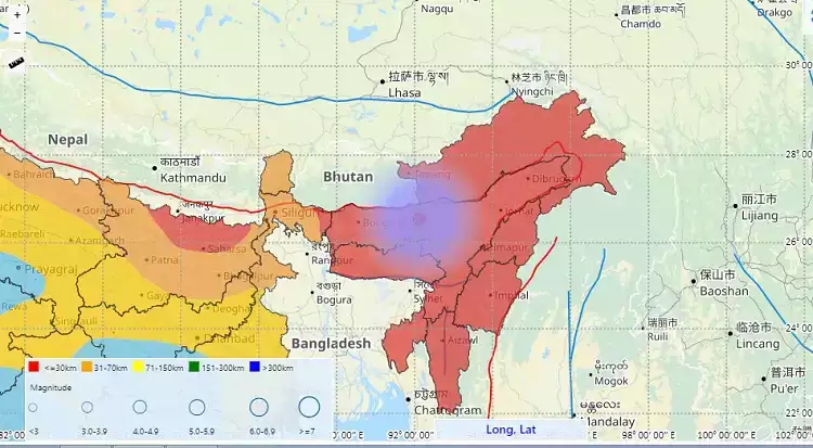  असम के दरंग जिला में कांपी धरती, भूकंप की तीव्रता रही 3.5