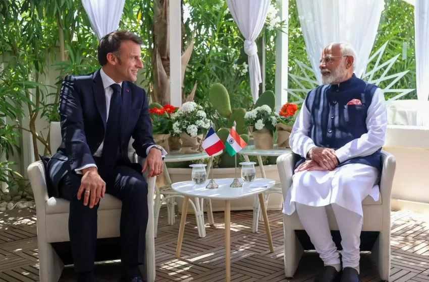  इटली में प्रधानमंत्री मोदी ने की फ्रांस के राष्ट्रपति से मुलाकात