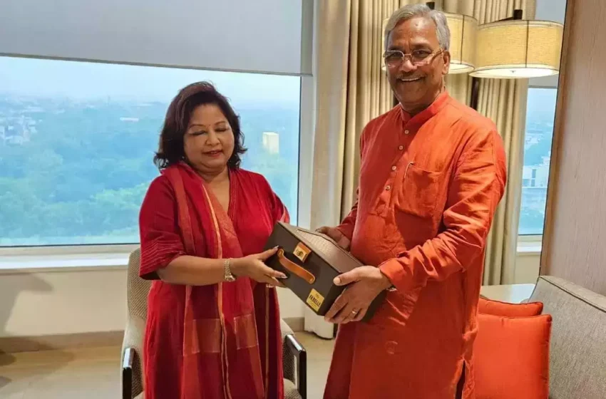  नई दिल्ली में सांसद त्रिवेंद्र रावत और नेपाल की विदेश मंत्री देउवा की हुई भेंट