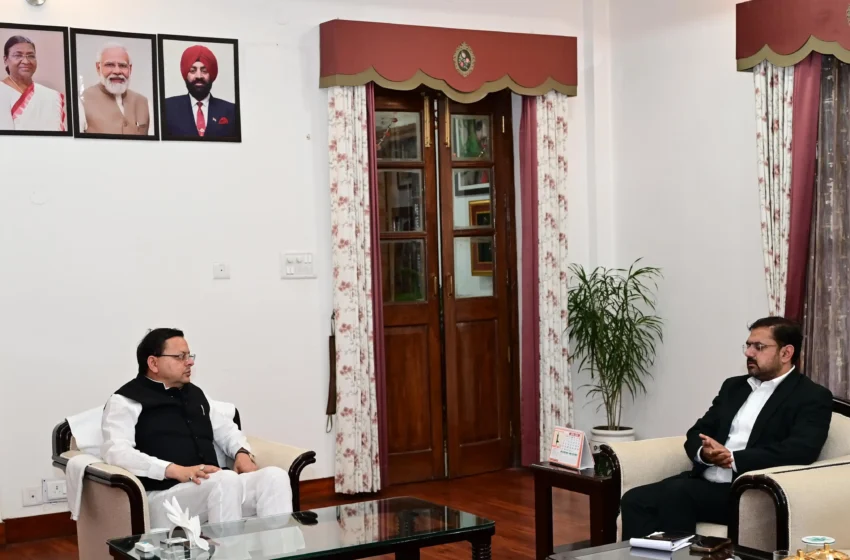  जम्मू-कश्मीर के मंत्री सतीश शर्मा ने मुख्यमंत्री धामी से की भेंट