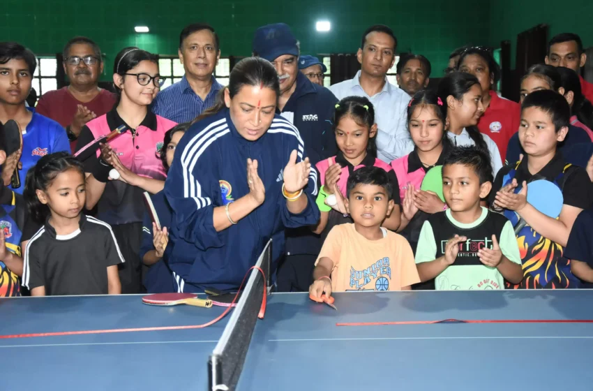  खेल मंत्री रेखा आर्या ने टेबल टेनिस कोर्ट का किया उद्घाटन