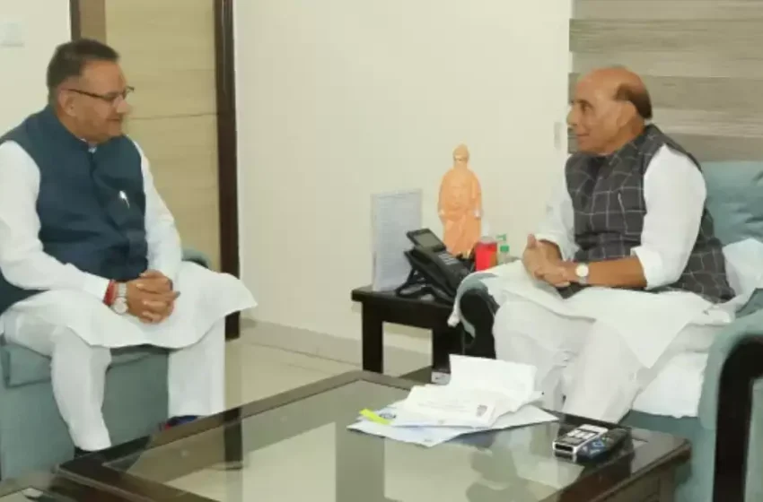  सैनिक कल्याण मंत्री गणेश जोशी ने रक्षा मंत्री से की भेंट