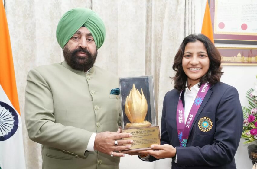  महिला क्रिकेट विश्व कप विजेता क्रिकेटर स्नेह राणा ने राज्यपाल से की भेंट