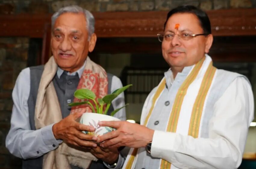  विजय बहुगुणा ने मुख्यमंत्री धामी से की शिष्टाचार भेंट