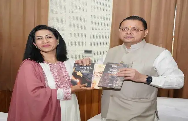  मुख्यमंत्री धामी से साहित्यकार योजना साह जैन ने की भेंट