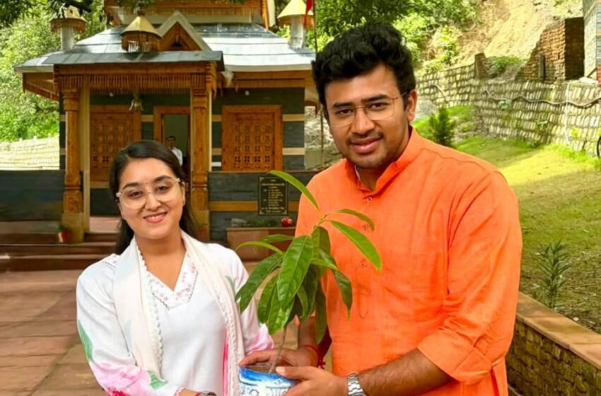  लेखक गाँव पहुँचे भाजयुमो राष्ट्रीय अध्यक्ष तेजस्वी सूर्या, साहित्यिक-सांस्कृतिक पहल की सराहना